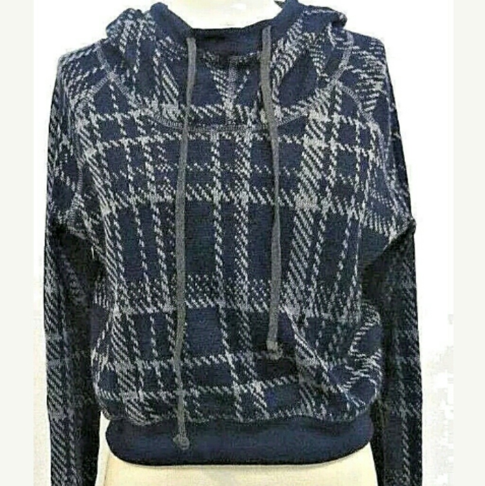 Red 23 Plaid Hoodie, Navy, NEW